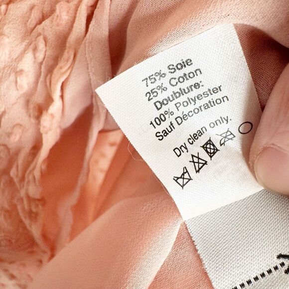 J. Crew Pink Swiss Dot Coquette Blouse Button Back Lined Women’s Top Size 2-FLAW - Picture 6 of 8